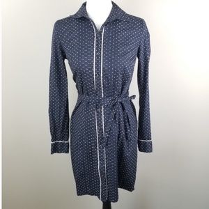 Tommy Hilfiger Navy Polka Dot Stretch Shirt Dress size S